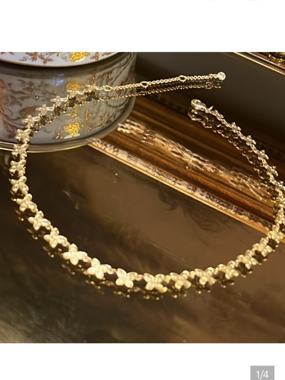 Gold Butterfly Choker Necklace